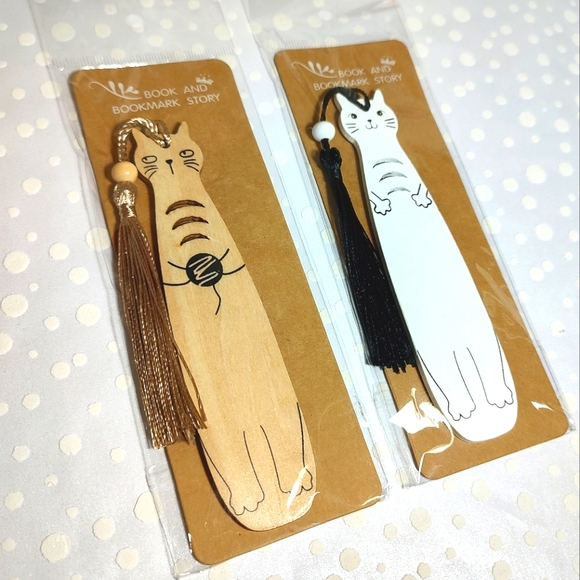 Wooden cat bookmark set 1 - Picture 2 of 5